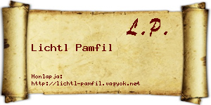 Lichtl Pamfil névjegykártya